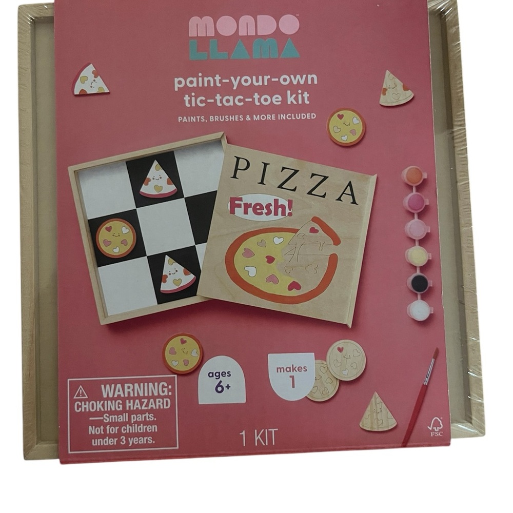 Mondo Llama Paint-Your-Own Tic-Tac-Toe Kit